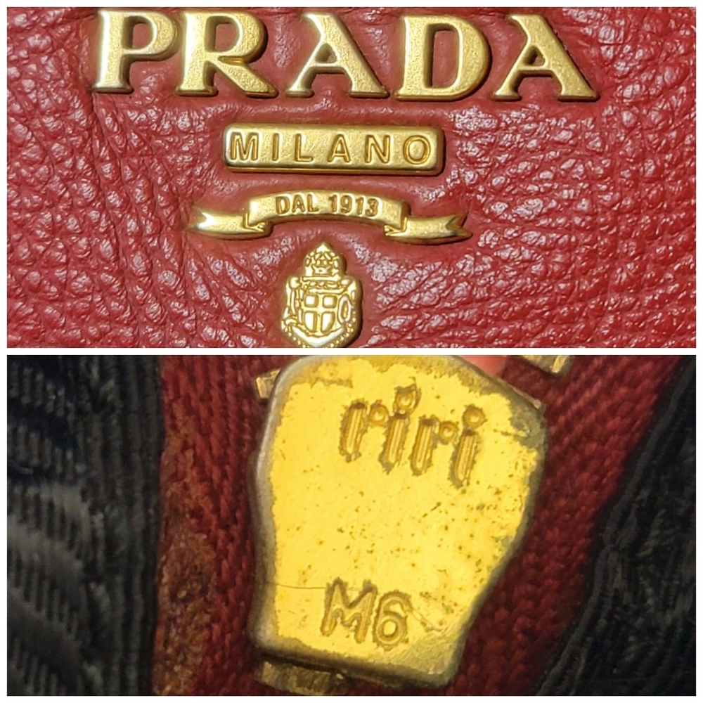 Authentic PRADA Vitello pocket Phenix Camera Bag Rosso - Picture 10 of 16